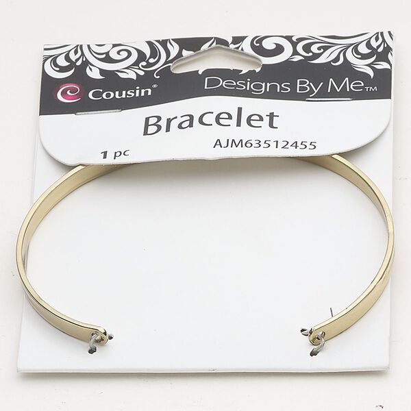 Steel 1pkg1, cuff bracelet gold-finished 7 inch / 4mm wide image number 0