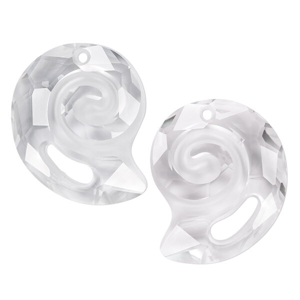Drop 1pk crystal, Crystal Passions® 28x24mm pendant twist shell 6731 image number 0