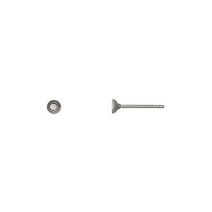 Earstud 1pkg100, 3mm cup / 3-5mm round glue-in setting, stainless steel 50 pair