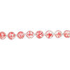 Bead, glass 1pkg8, opaque white and red, 16mm hand-painted round. image number 1