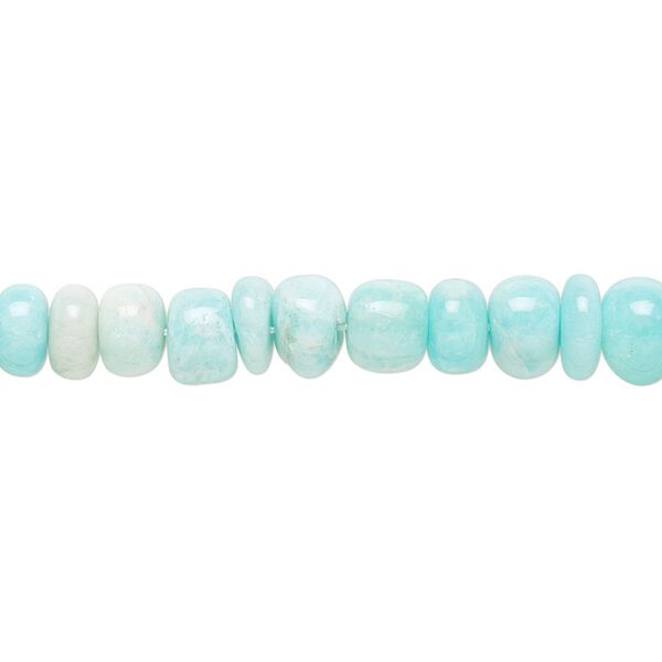 Amazonite 1pkg1, hand-cut rondelle bead natural , 15.5-16 inch graduated 5x1.5mm-7x5mm image number 0