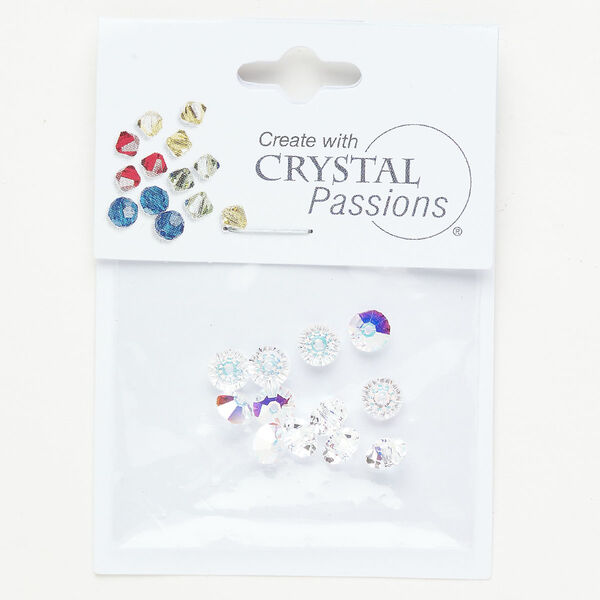 Bead 1pkg12 crystal AB, Crystal Passions®, 6x4mm saucer image number 0