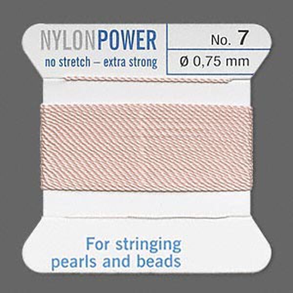 Thread, Griffin, nylon, light pink, size #7. Sold per 2-meter card (approximately 78 inches). image number 0