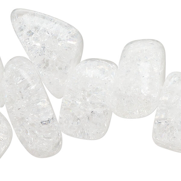 Bead, crackle glass, transparent clear, gigantic chip. Sold per 15-inch strand. image number 0