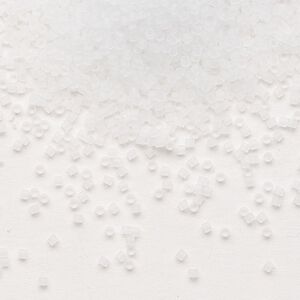 Seed bead, Delica®, glass, pkg/250g, #15 round, translucent matte crystal clear (DBS-0741).