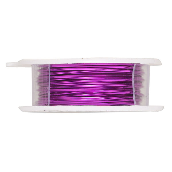 Wire, Zebra Wire&trade;, color-coated copper, magenta, round, 18 gauge. Sold per 10-yard spool. image number 1