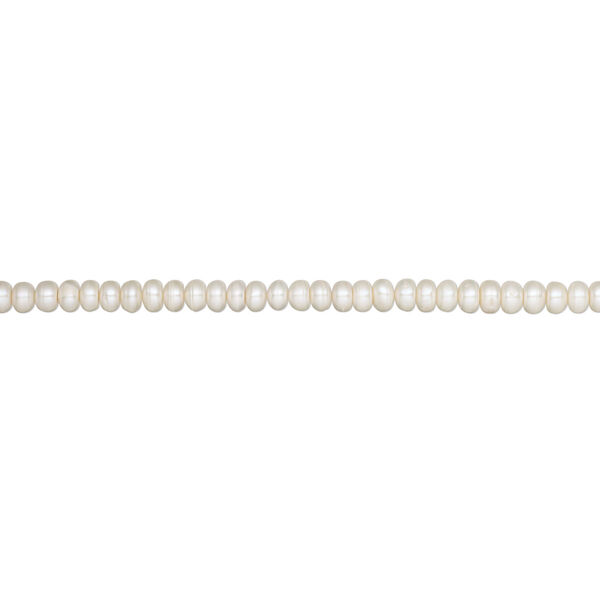 Pearl, White Lotus&trade;, cultured freshwater (bleached), white, 10-11mm button, C grade, Mohs hardness 2-1/2 to 4. Sold per 15-1/2" to 16" strand. image number 1