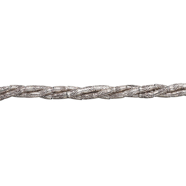 Bead, Hill Tribes, antiqued sterling silver, 3.5x1.5mm tube. Sold per 15-1/2 to 16-inch strand, approximately 110 beads. image number 0