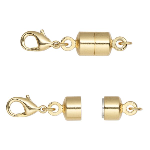 Clasp converter, magnetic, Magna Clasp™, gold-plated brass, 28x7mm. Sold per pkg of 12. image number 0