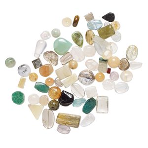 Multi-gemstone 1pkg1, hand-cut top-drilled / center-drilled mixed shape bead 1 oz mix 6mm-15x8mm