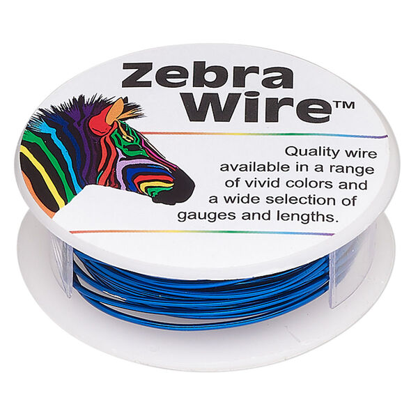Wire, Zebra Wire™, color-coated copper, royal blue, 18 gauge. Sold per 10-yard spool. image number 0