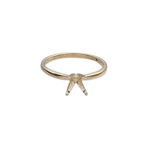 Ring, Sure-Set™, 14Kt gold, 7mm 4-prong round setting, size 7. Sold individually.