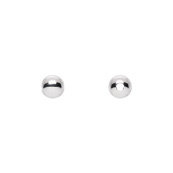 Bead, sterling silver, 6mm seamless round. Sold per pkg of 100. image number 0