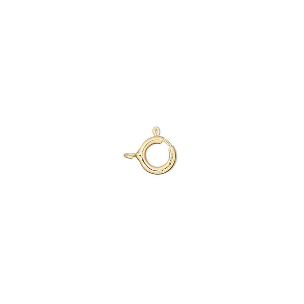 Clasp, springring, 14Kt gold-filled, 5.5mm with open loop. Sold per pkg of 10. image number 0