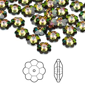 Margarita flower 144pk crystal vitrail medium, Crystal Passions® 8x3mm 3700