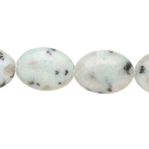 Sesame jasper 1pkg1, puffed oval bead natural, 15 inch 17x13mm-18x13mm