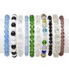 Bracelet mix, stretch, glass and cat's eye glass, mixed colors, 4mm-14x10mm mixed shape, 5 inches. Sold per pkg of 10. image number 0
