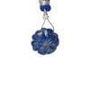 Lapis lazuli / rainbow moonstone 1pkg1, top-drilled hand-cut 1sided carved flower bead natural, 14mm image number 1