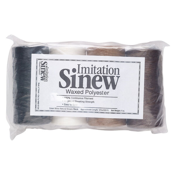 Cord, imitation sinew and waxed polyester, assorted colors, 2mm diameter, 50-pound test. Sold per pkg of (4) 400-foot spools. image number 0
