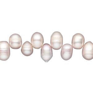 Pearl, cultured freshwater, mauve, 8x6mm-13x7mm top-drilled rice, C grade, Mohs hardness 2-1/2 to 4. Sold per 15-inch strand.