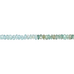 Apatite 1pkg1, hand-cut faceted rondelle bead natural 13 inch 3x1mm-4x2mm