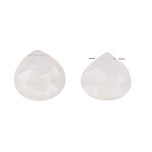 Rainbow moonstone 1pkg2, hand-cut top-drilled faceted puffed teardrop bead natural 15mm image number 0