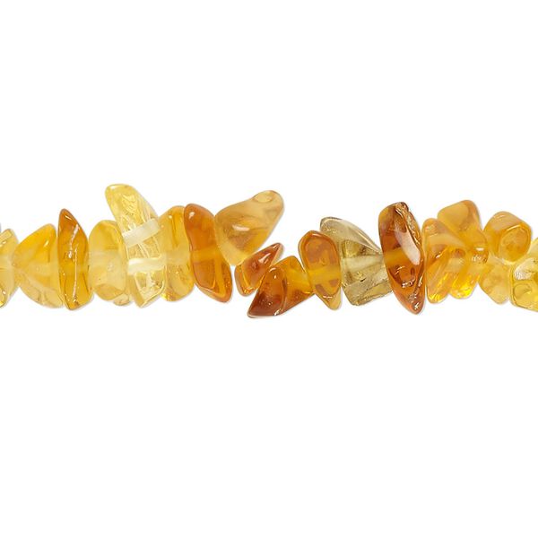 Bead, glass, translucent golden amber, small to extra-large chip. Sold per 30-inch strand. image number 0