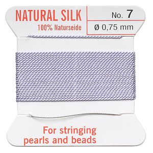 Thread, Griffin, silk, lilac, size #7. Sold per 2-meter card (approximately 78 inches).