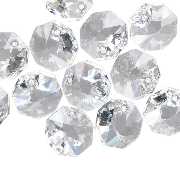 Drop 12pk crystal, Crystal Passions® 12mm pendant octagon 6401 image number 0