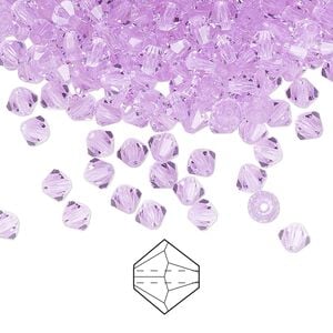 Bead 144pk violet, Preciosa Czech crystal 4mm bicone
