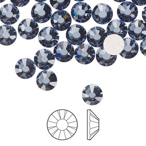Flat back 288pk denim blue foil back, Preciosa MAXIMA Czech crystal hotfix rhinestone 6.3-6.5mm chaton rose round SS30