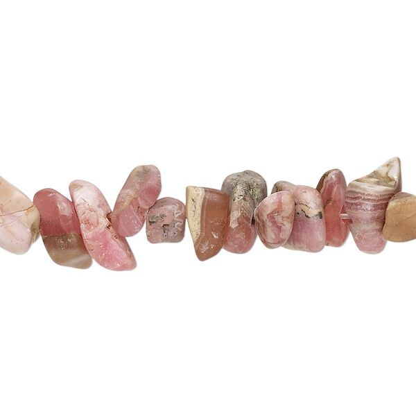 Bead, rhodochrosite (natural), matte, large chip, Mohs hardness 3-1/2 to 4-1/2. Sold per 15" to 16" strand. image number 0