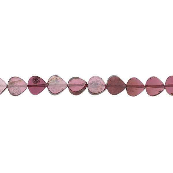 Garnet 1pkg1, hand-cut flat heart bead B grade, 15.5-16 inch 5x2mm image number 0