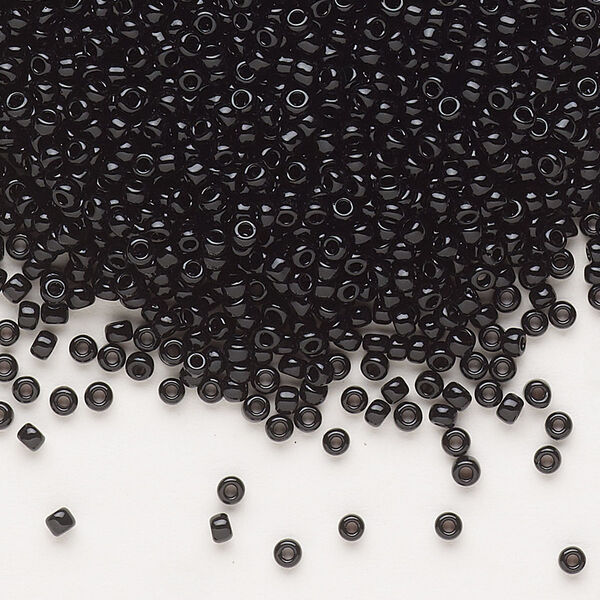 Seed bead, Dyna-Mites™, glass, pkg/40g, #11 round, opaque black, (748 11/0 RR). image number 0