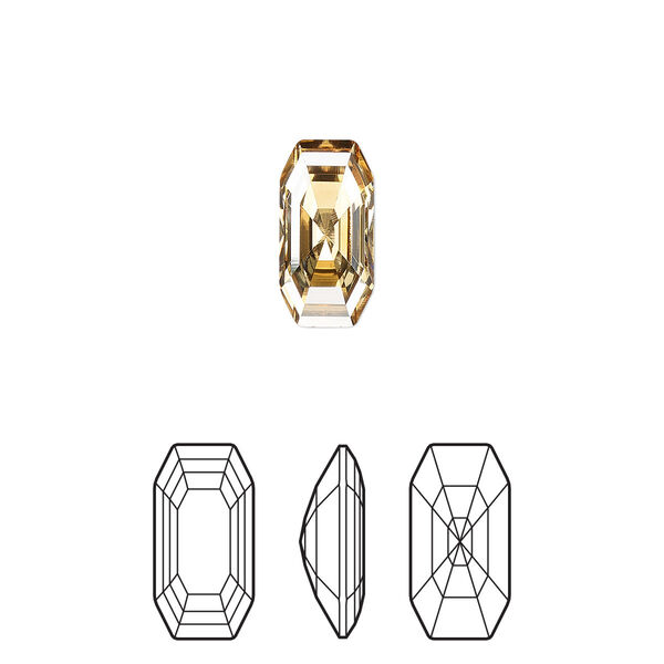 Fancy stone 2pk crystal golden shadow foil back, Crystal Passions® 12x6mm elongated imperial 4595 image number 0