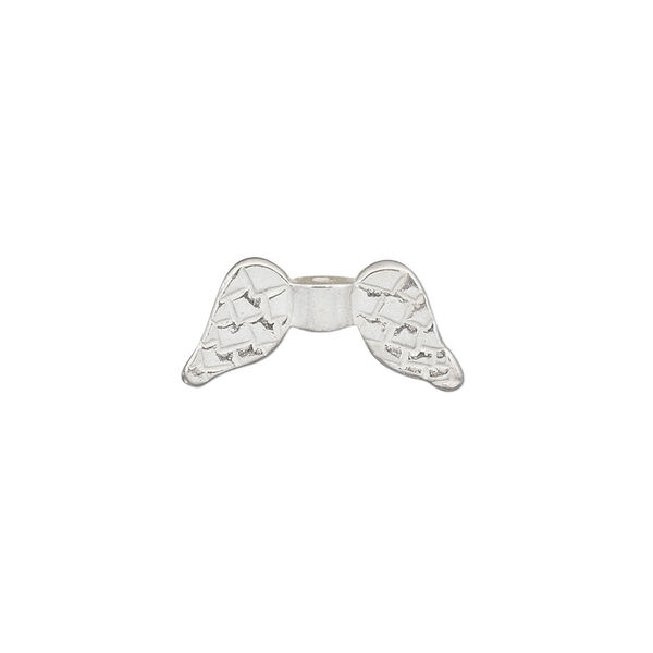 Bead 1pkg1 sterling silver, 19x9mm angel wing, JBB Findings image number 0