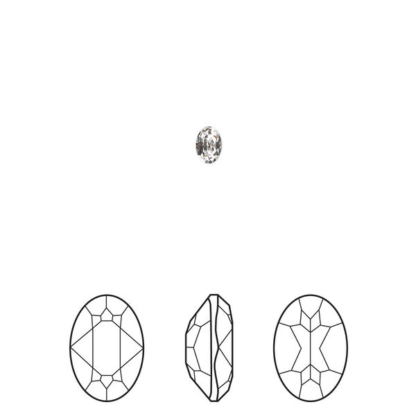 Fancy stone 6pk crystal foil back, Crystal Passions® 4x2.7mm oval 4120 image number 0