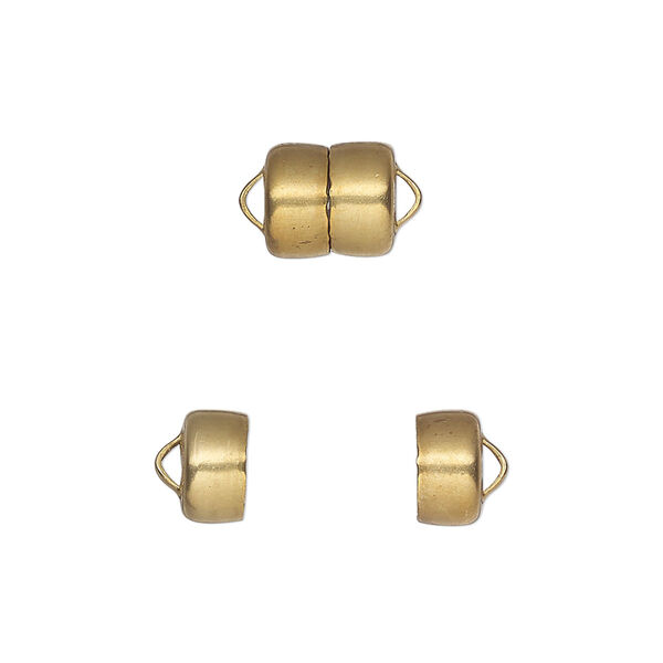 Clasp, Mag-Lok®, magnetic, brass, 8.6x7.7mm barrel. Sold individually. image number 0