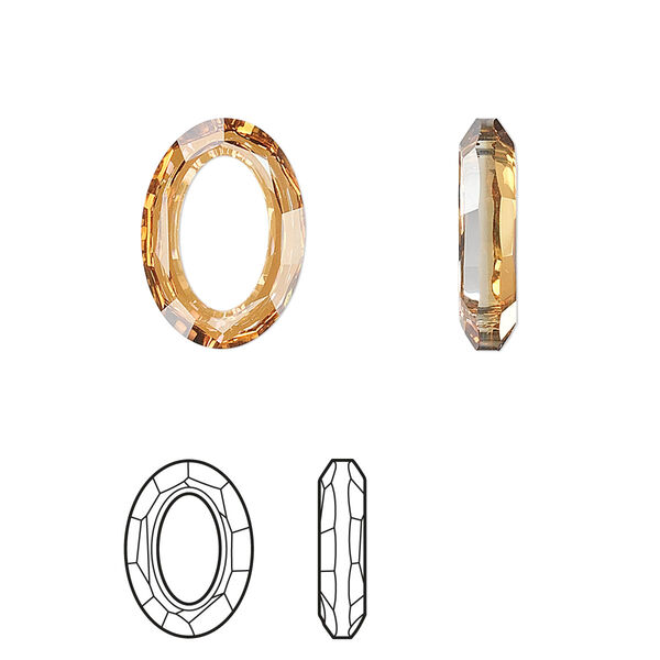 Fancy stone 1pk crystal copper, Crystal Passions® 15x11mm oval 4137 image number 0