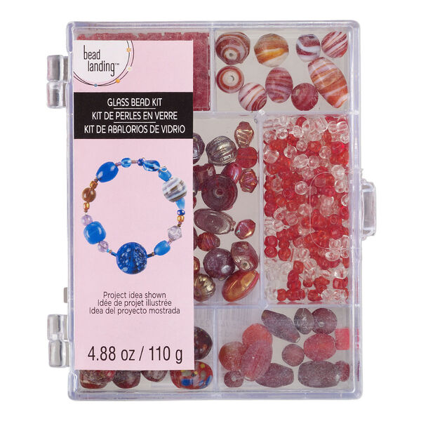 Bead mix, glass, opaque to transparent multi-red, 11/0-13x7mm mixed shapes. Sold per 110-gram pkg, approximately 700 beads. image number 0