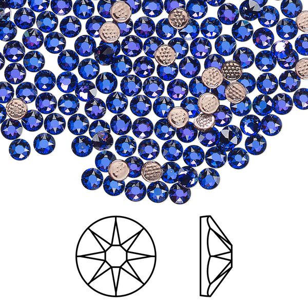Flat back 1440pk crystal heliotrope foil back, Swarovski® hotfix 3-3.2mm round SS12 2078 image number 0