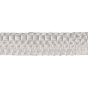 Mesh ribbon, enameled brass, silver, 12mm tubular, fits up to 18mm bead. Sold per 1-meter pkg.
