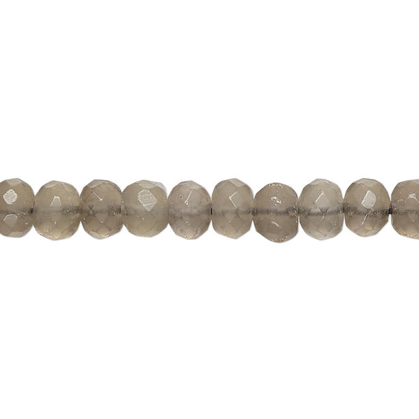 Bead, smoky quartz (heated/irradiated), light, 6x5mm-7x6mm hand-cut faceted rondelle, C grade, Mohs hardness 7. Sold per 14-inch strand, approximately 75 beads. image number 0