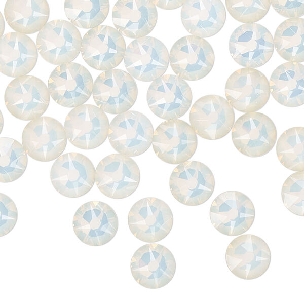 Flat back 144pk white opal foil back, Crystal Passions® 6.32-6.5mm rose round SS30 2088 image number 0