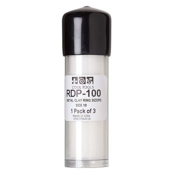 Ring sizer, Redy Pellets, ceramic and plastic, white, 22.5x20mm, size 10. Sold per pkg of 3. image number 0