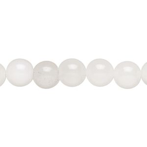 Snow quartz 1pkg1, round bead 15 inch 7-9mm