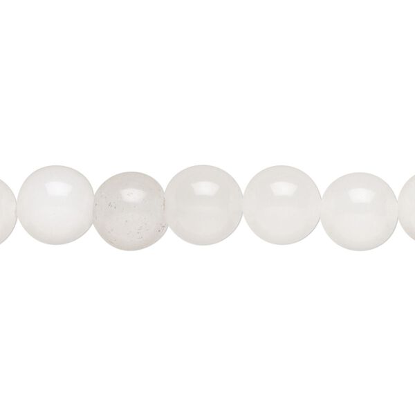 Snow quartz 1pkg1, round bead 15 inch 7-9mm image number 0