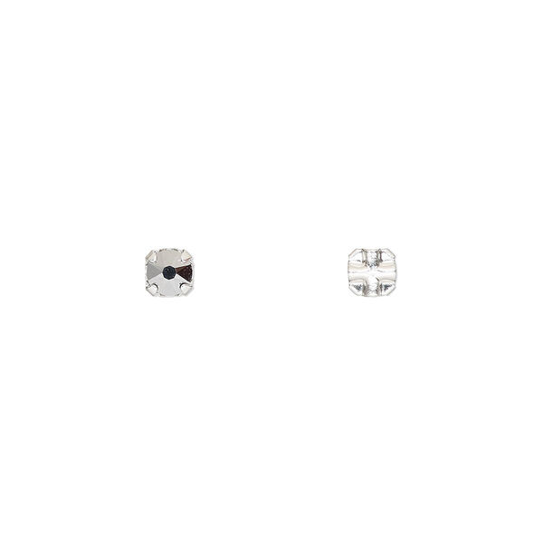 Bead 24pk crystal light chrome silver plate, Crystal Passions® 3-3.2mm round SS12 53100 image number 0