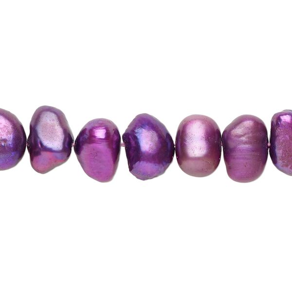 Freshwater pearl 1pkg1, flat-sided rice, 15 inch elderberry 10x7mm-11x8mm cultured image number 0