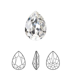 Fancy stone 1pk crystal foil back, Crystal Passions® 18x13mm pear 4320
